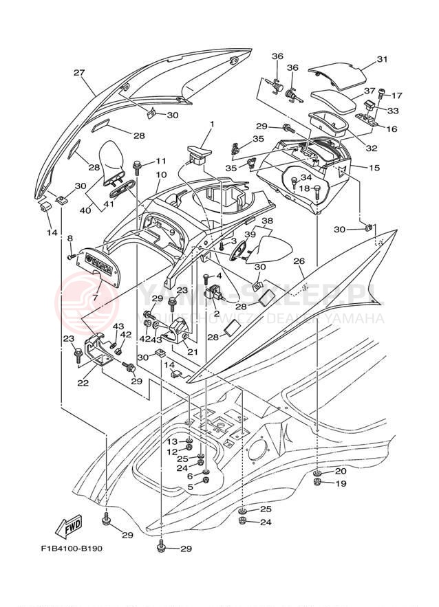 Schemat "ENGINE HATCH" do Yamaha FX140 FX1000B/FX1000CB