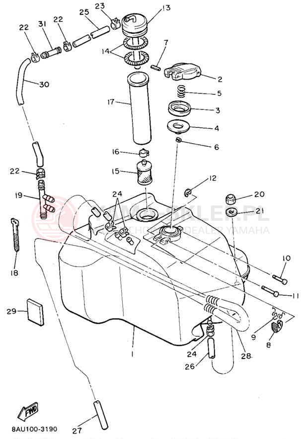 Schemat "zbiornik paliwa" do Yamaha VK540 II VK540EU
