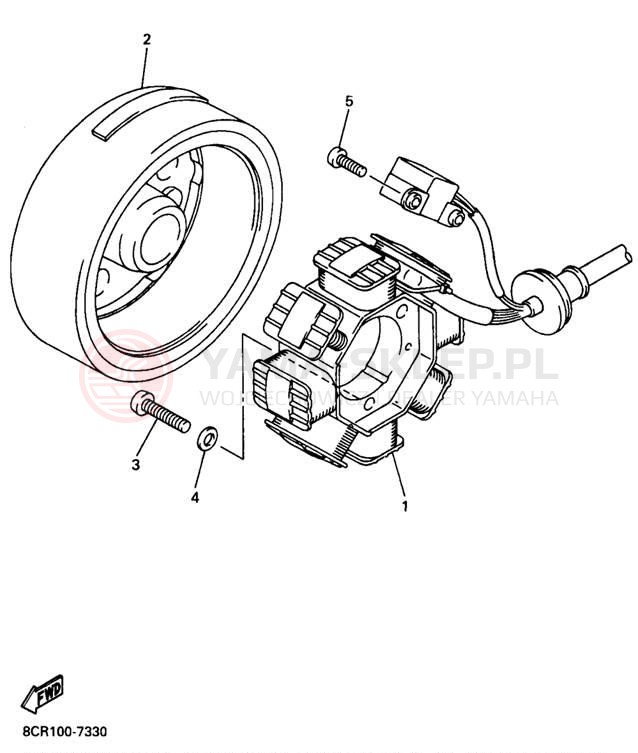 Schemat "prądnica" do Yamaha VMAX 500 XT VX500XTB