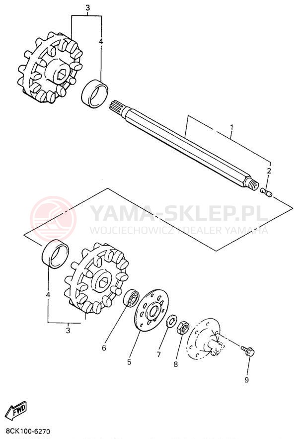 Schemat "Układ napędowy" do Yamaha VENTURE XL VT480A