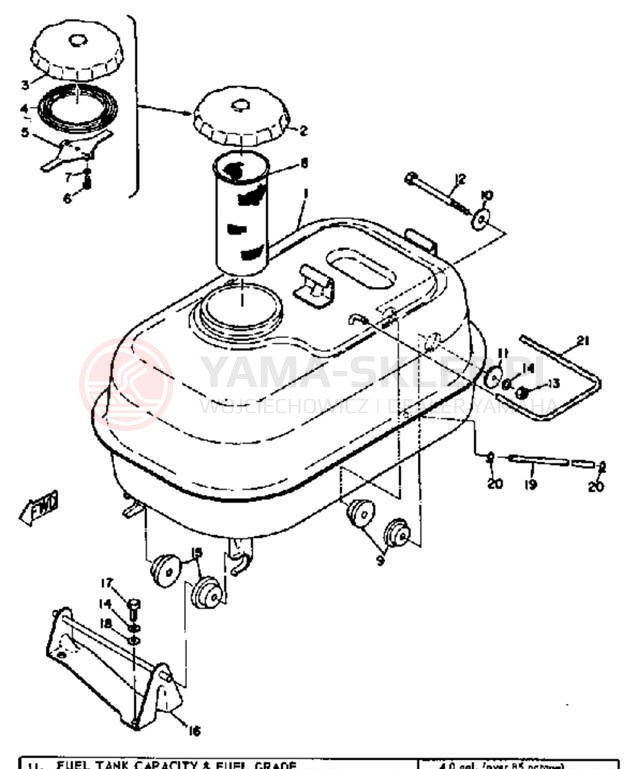 Schemat "zbiornik paliwa" do Yamaha SL351