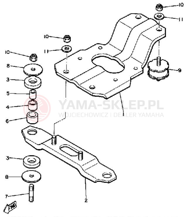 Schemat "Mocowanie silnika" do Yamaha EX440D