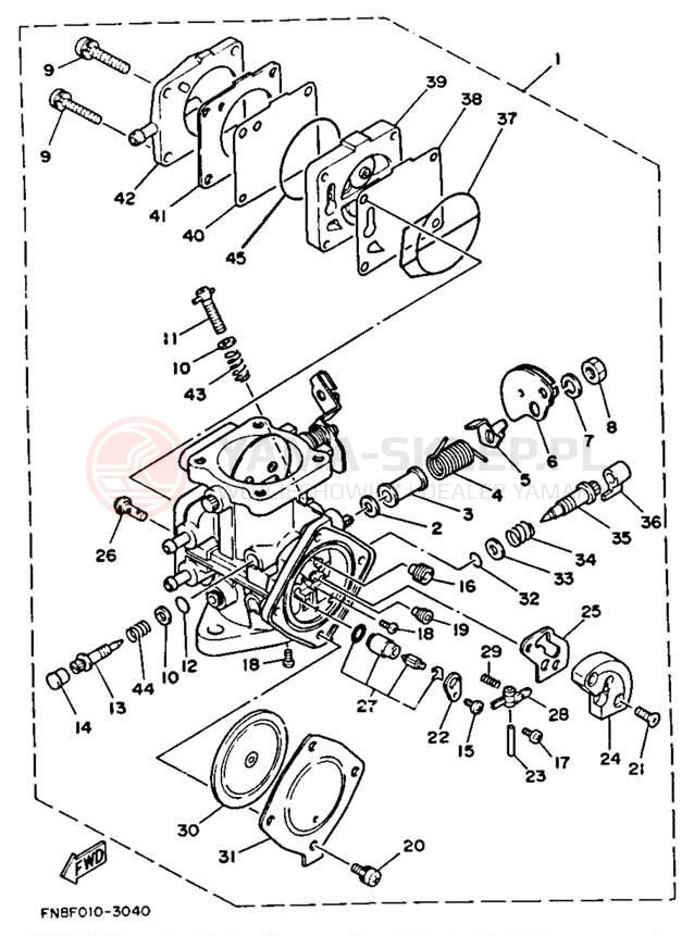 Schemat "Gaźnik" do Yamaha SUPER JET SJ650R