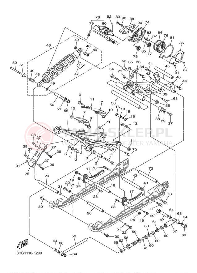Schemat "Zawieszenie gąsiennicy" do Yamaha APEX RX10PAL/RX10PAR