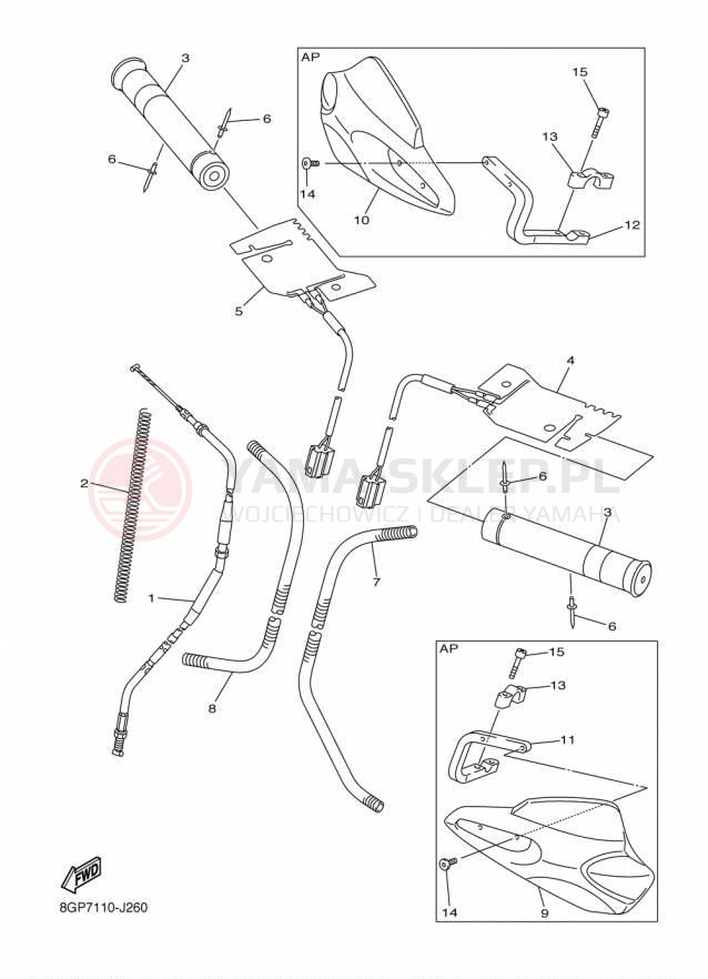 Schemat "Układ chlodzenia" do Yamaha PHAZER MTX PZ50MTFB