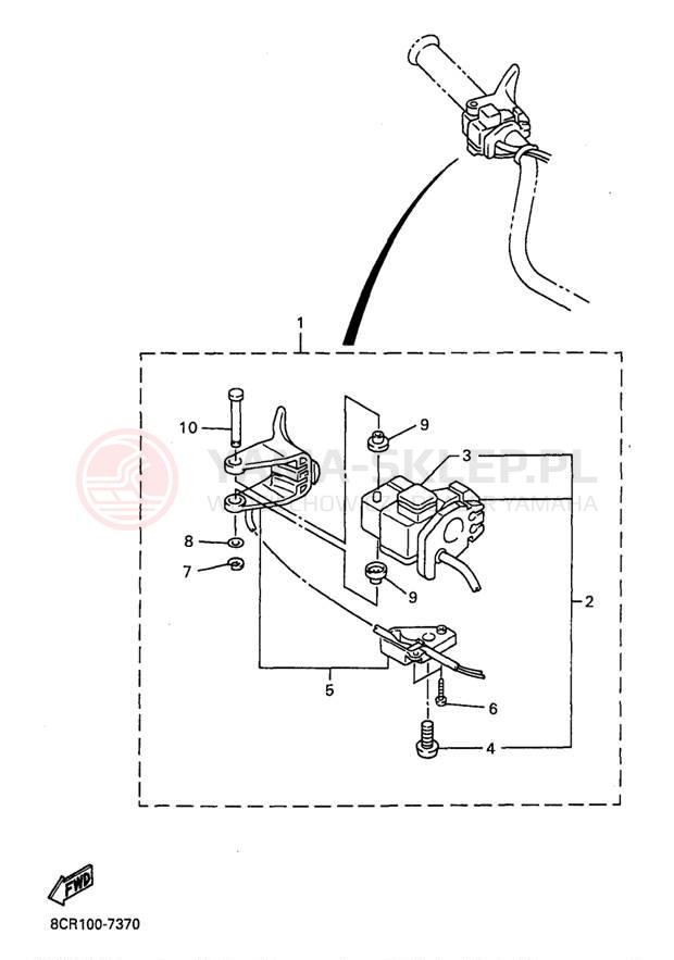Schemat "Kierownica i osprzęt" do Yamaha VMAX 600 XT VX600XTA/VX500XTA