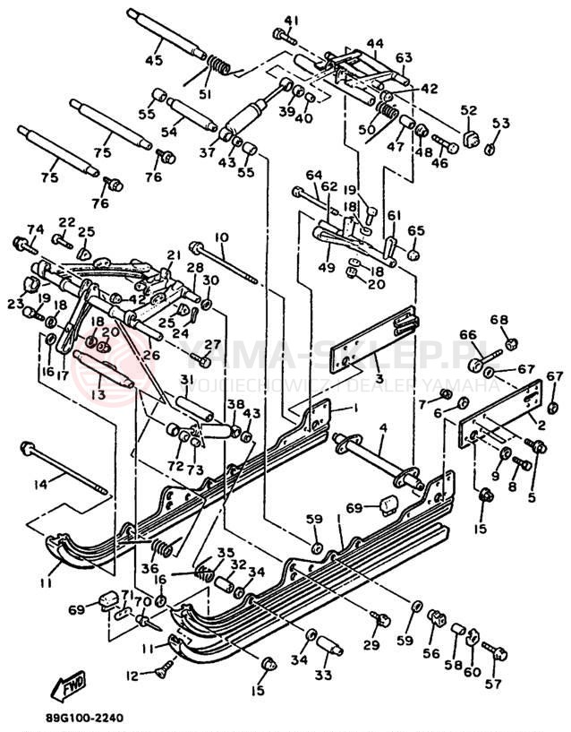 Schemat "Zawieszenie gąsiennicy" do Yamaha PHAZER MOUNTAIN LITE PZ480STA
