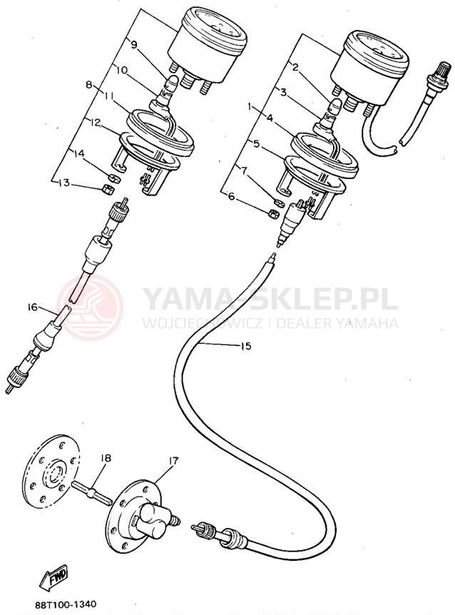 Schemat "licznik" do Yamaha VENTURE XL VT480U