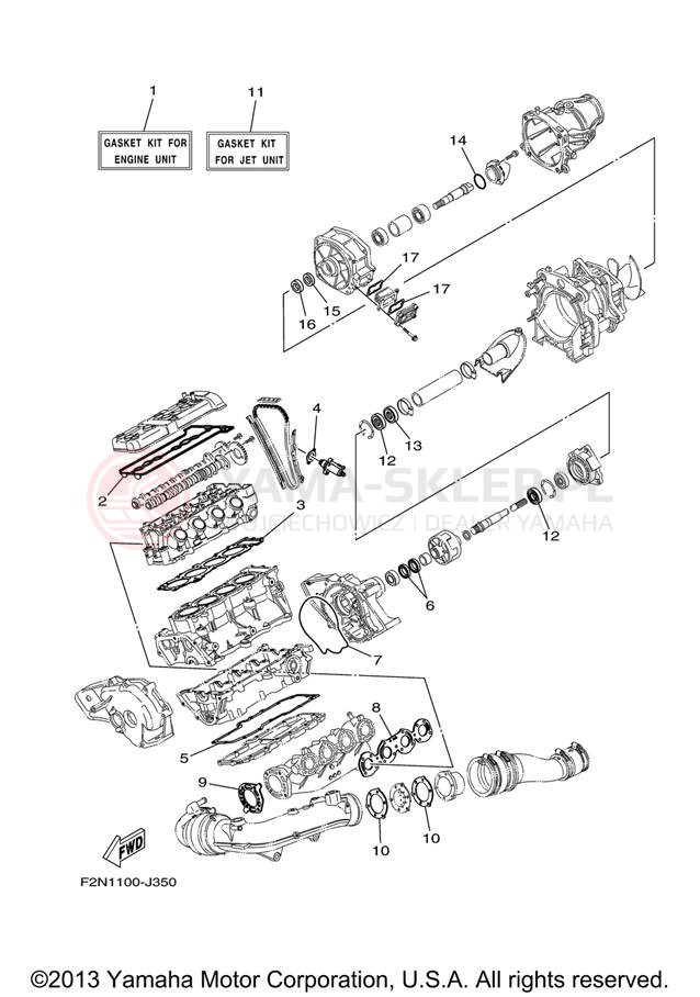 Schemat "Zestaw naprawczy" do Yamaha WAVERUNNER VX SPORT VX1100J