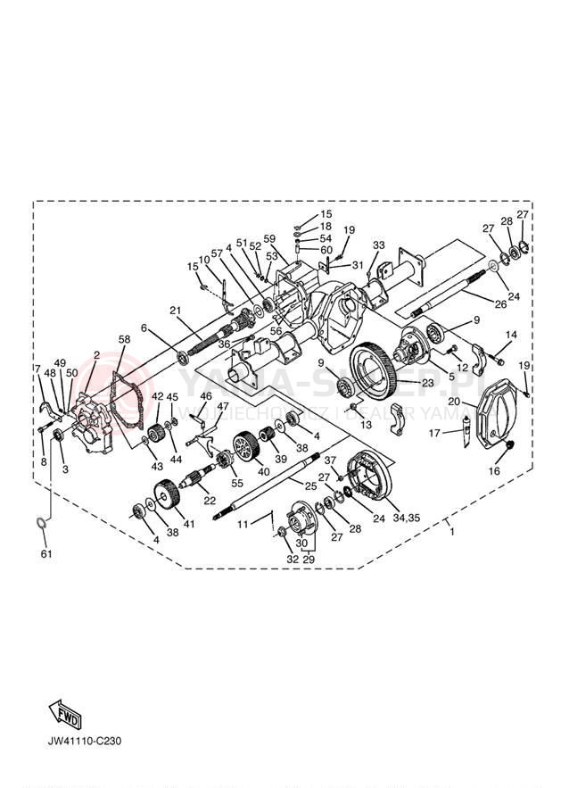 Schemat "TRANSMISSION" do Yamaha PRO HAULER 1000 YXP1000AT