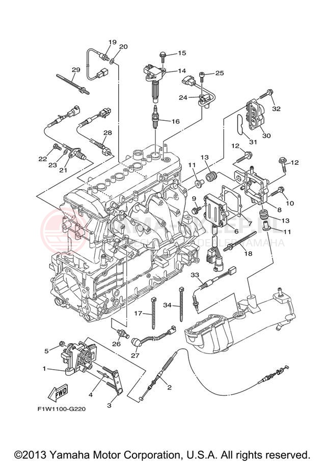 Schemat "układ elektryczny" do Yamaha FX CRUISER SHO FX1800AJ