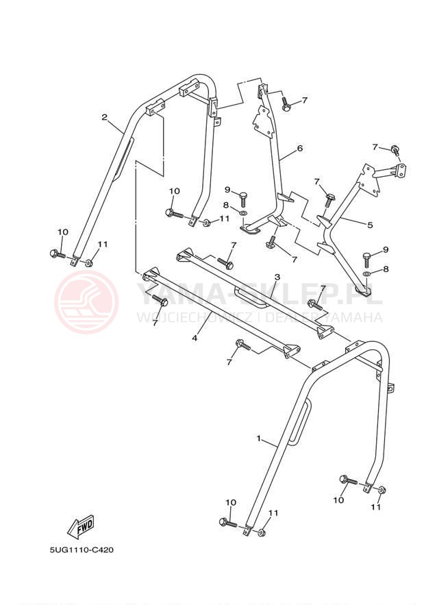 Schemat "GUARD" do Yamaha RHINO HUNTER YXR660FAHT