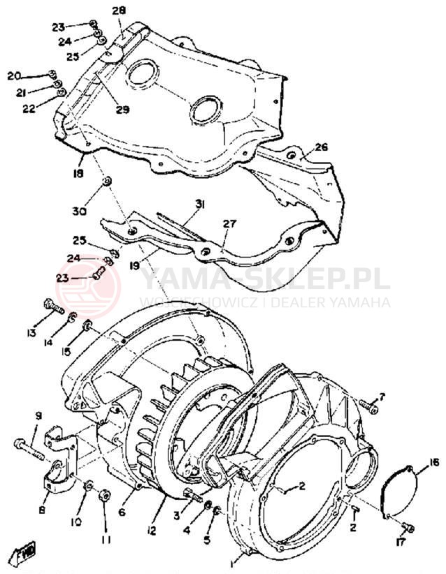 Schemat "Obudowa wentylatora" do Yamaha EX440D