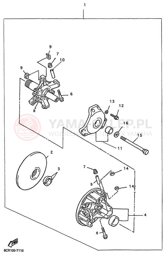 Schemat "sprzęgło - zestaw naprawczy" do Yamaha PHAZER 500 PZ500F