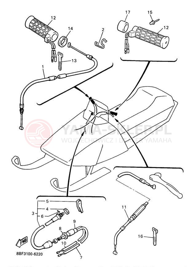 Schemat "Układ chlodzenia" do Yamaha VENTURE TR VT480TRA