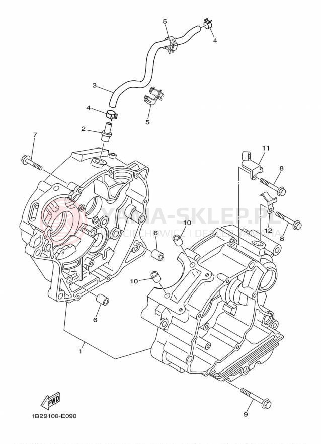 Schemat "Obudowa silnika" do Yamaha TTR125LE TTR125LEF
