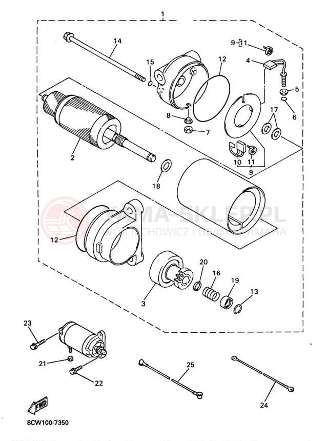Schemat "rozrusznik" do Yamaha VENTURE 500 VT500B/VT600B