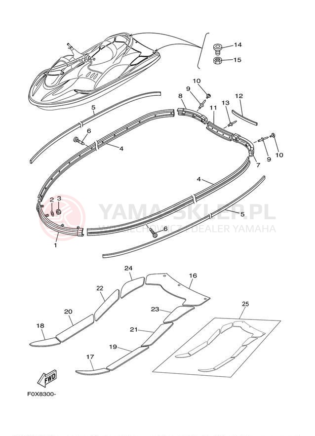 Schemat "GUNWALE - MAT" do Yamaha GP800R GP800AZ