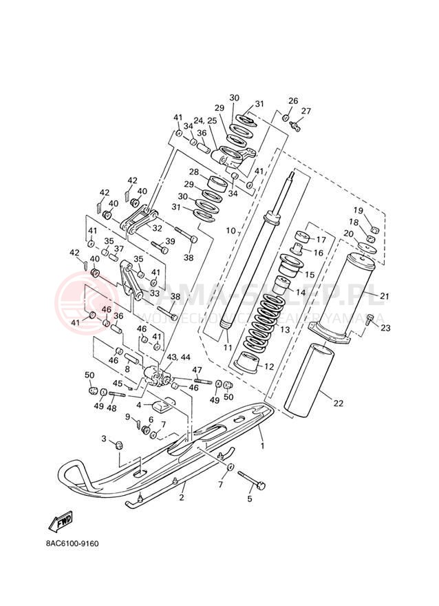 Schemat "płozy" do Yamaha VK540 III VK540EJ