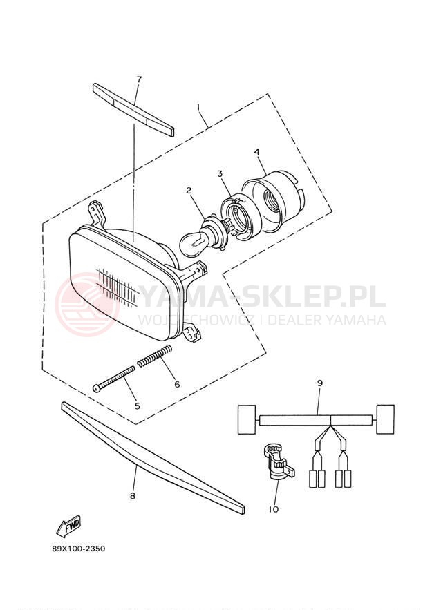 Schemat "Lampa przód" do Yamaha ET410TRF