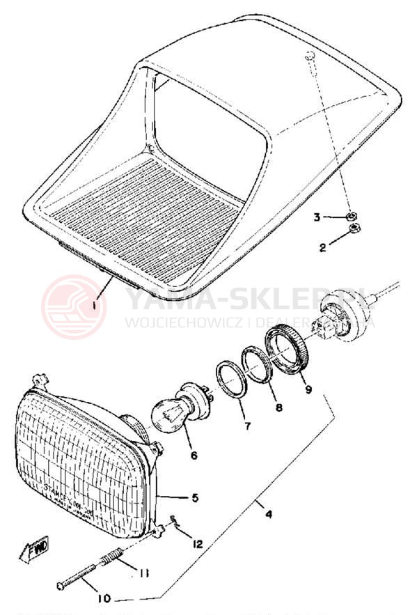 Schemat "Lampa przód" do Yamaha GP440A