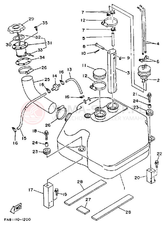 Schemat "zbiornik paliwa" do Yamaha WAVE RUNNER VXR WRB650R