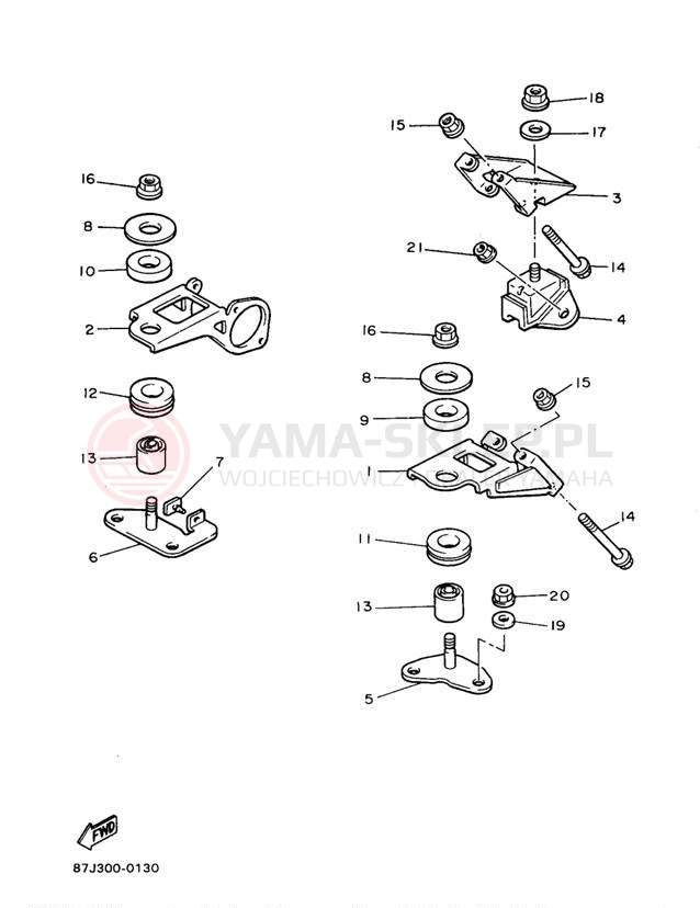 Schemat "Mocowanie silnika" do Yamaha VENTURE TR VT480TRA