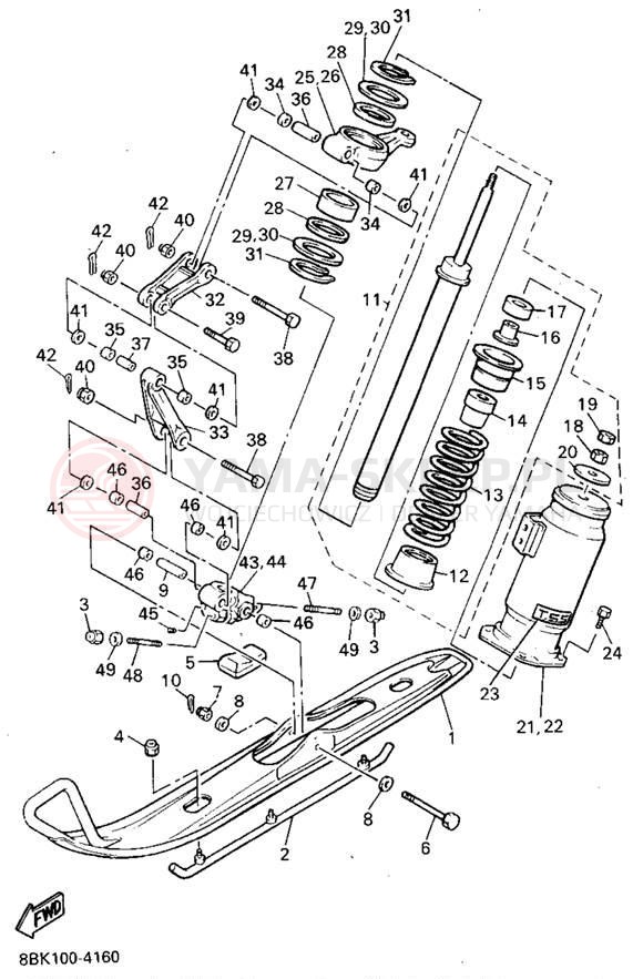 Schemat "płozy" do Yamaha VENTURE XL VT480U