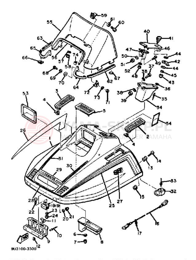 Schemat "SHROUD - WINDSHIELD" do Yamaha SS440G