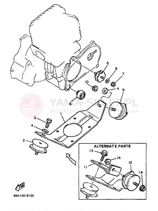 Schemat "Mocowanie silnika" do Yamaha BRAVO LT BR250TB