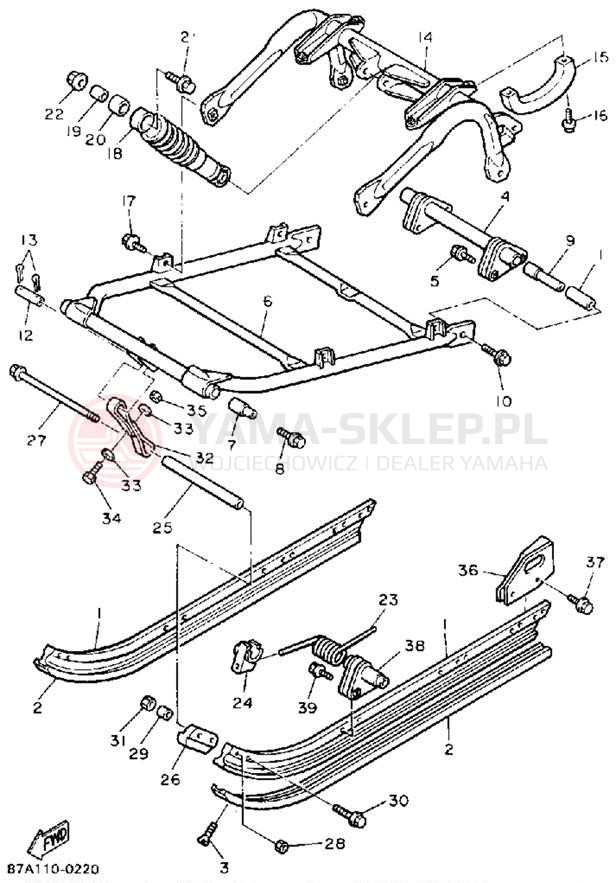 Schemat "Zawieszenie gąsiennicy" do Yamaha SNOSPORT (ELEC START) SV125EP