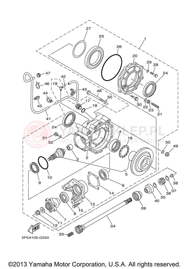 Schemat "Wał napędowy" do Yamaha RHINO 450 YXR45FXGR/YXR45FXR