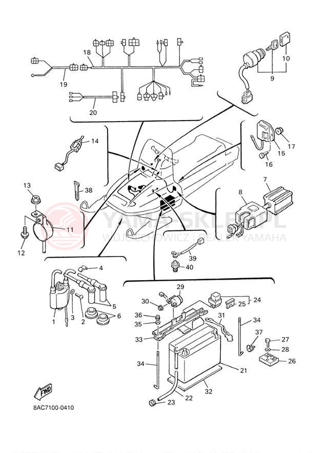 Schemat "układ elektryczny" do Yamaha VK540 III VK540EF
