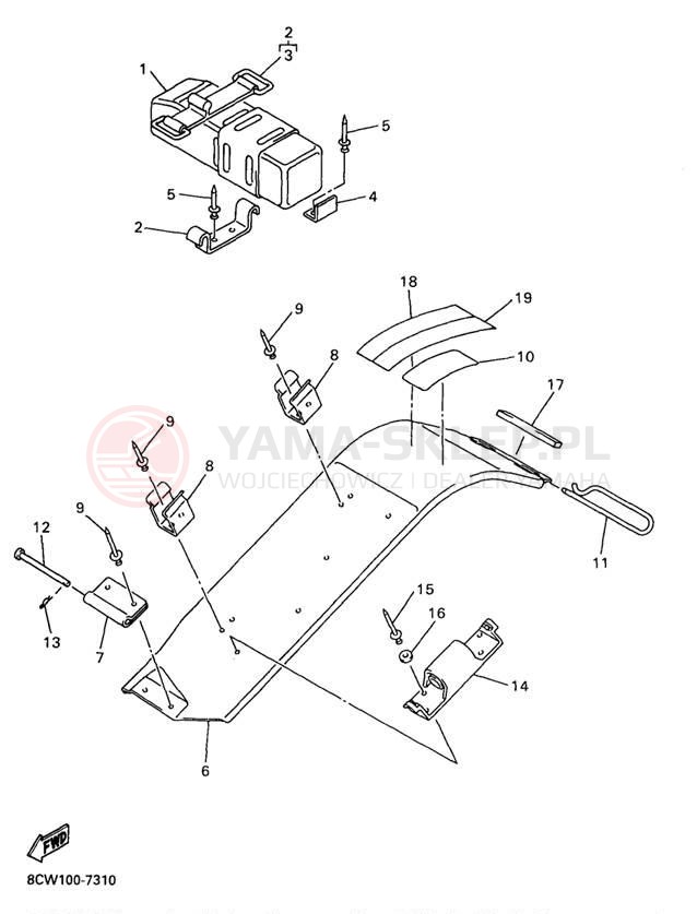 Schemat "GUARD - LUGGAGE BOX" do Yamaha VENTURE 600 VT600A/VT500A