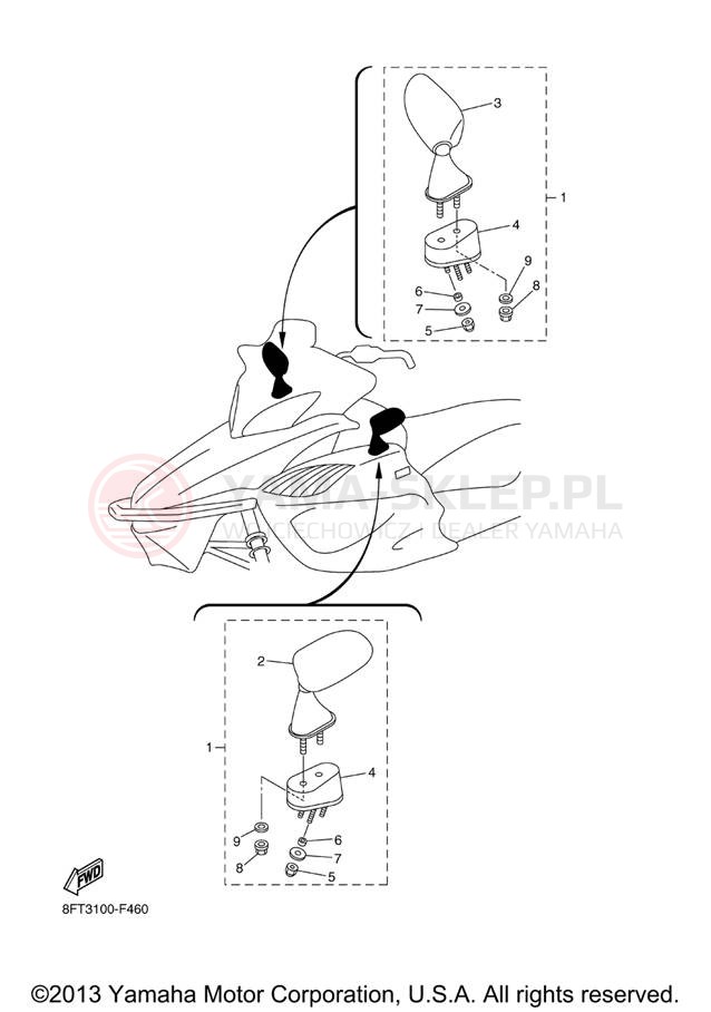 Schemat "Lusterko wsteczne" do Yamaha APEX LTX RX10LTXB