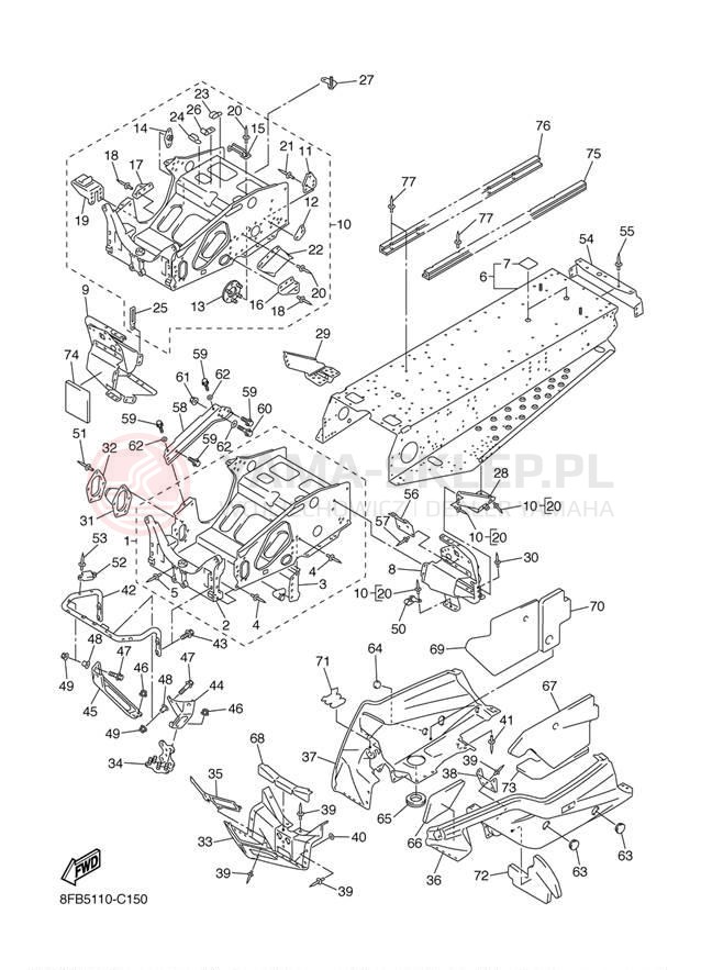 Schemat "rama" do Yamaha SX VIPER ER SXV70ERJ