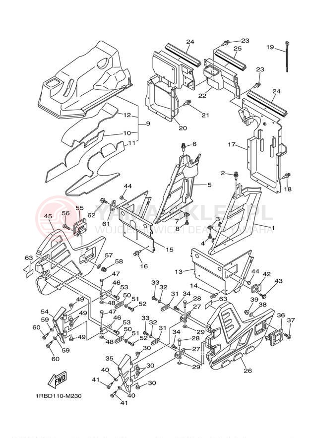 Schemat "Pokrywa boczna" do Yamaha YXR7FSPD