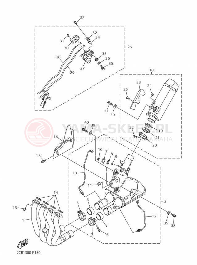 Schemat "Wydech końcowy" do Yamaha YZFR1M YZFR1MF/YZFR1MFC