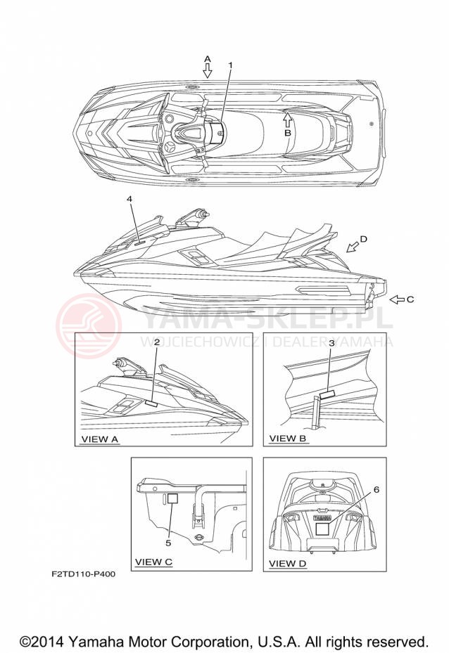 Schemat "naklejki" do Yamaha FX CRUISER SHO FA1800AP