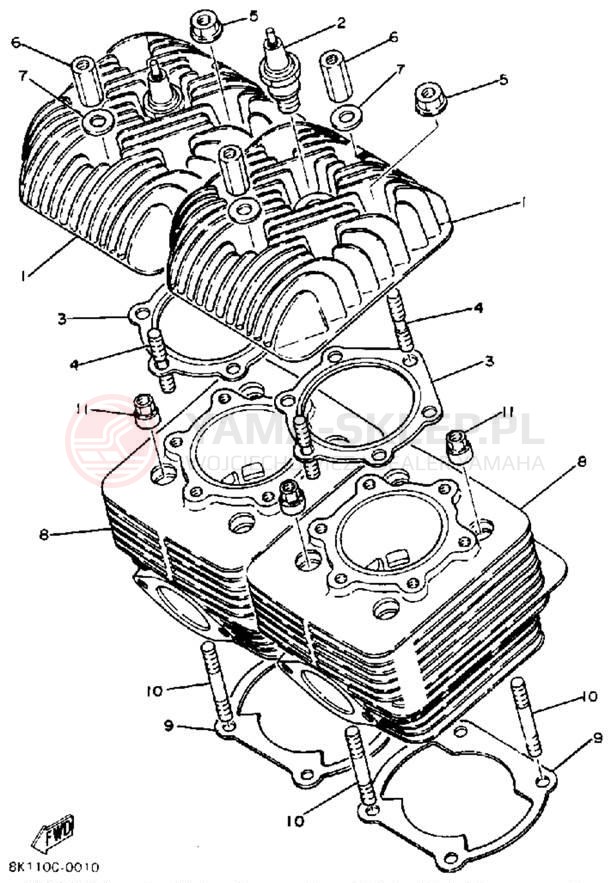 Schemat "cylinder" do Yamaha SR540RSR