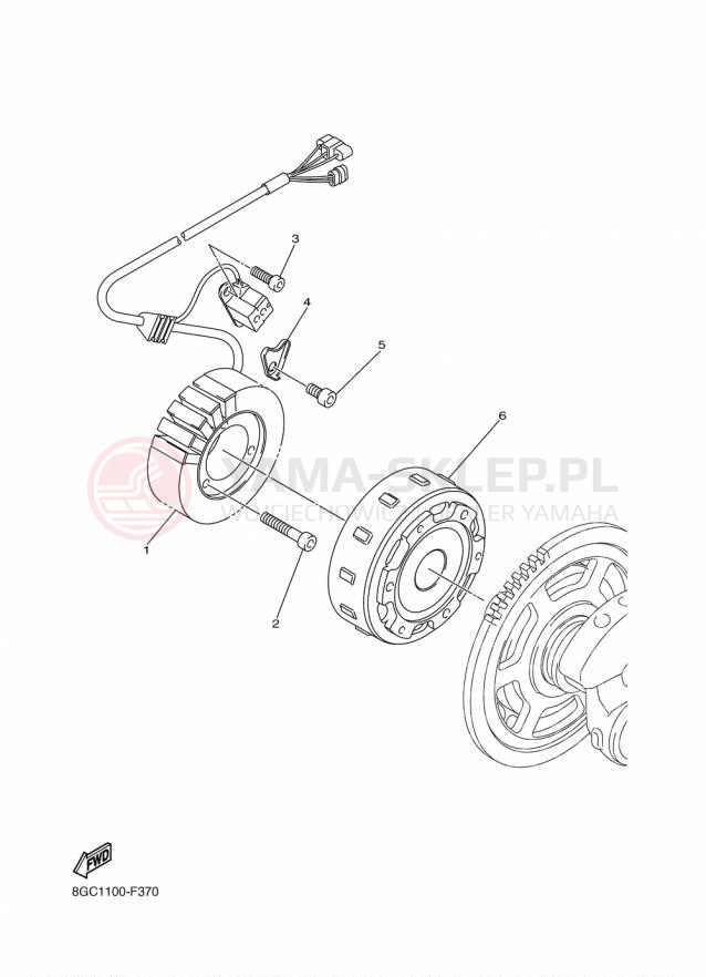 Schemat "prądnica" do Yamaha PHAZER MTX PZ50MTFB