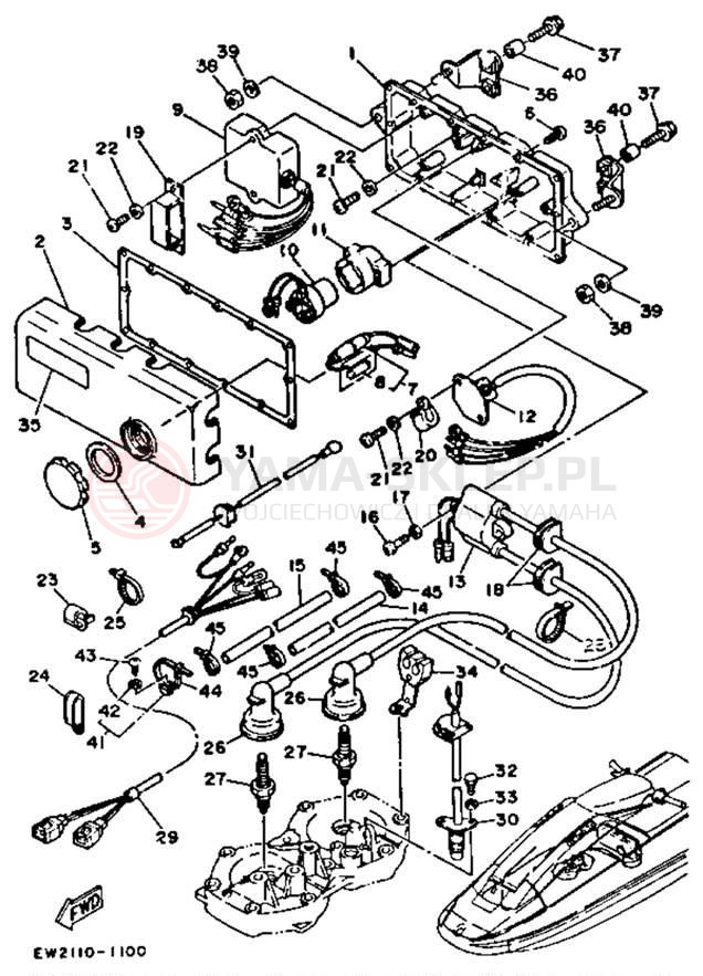 Schemat "układ elektryczny" do Yamaha SUPER JET SJ650P