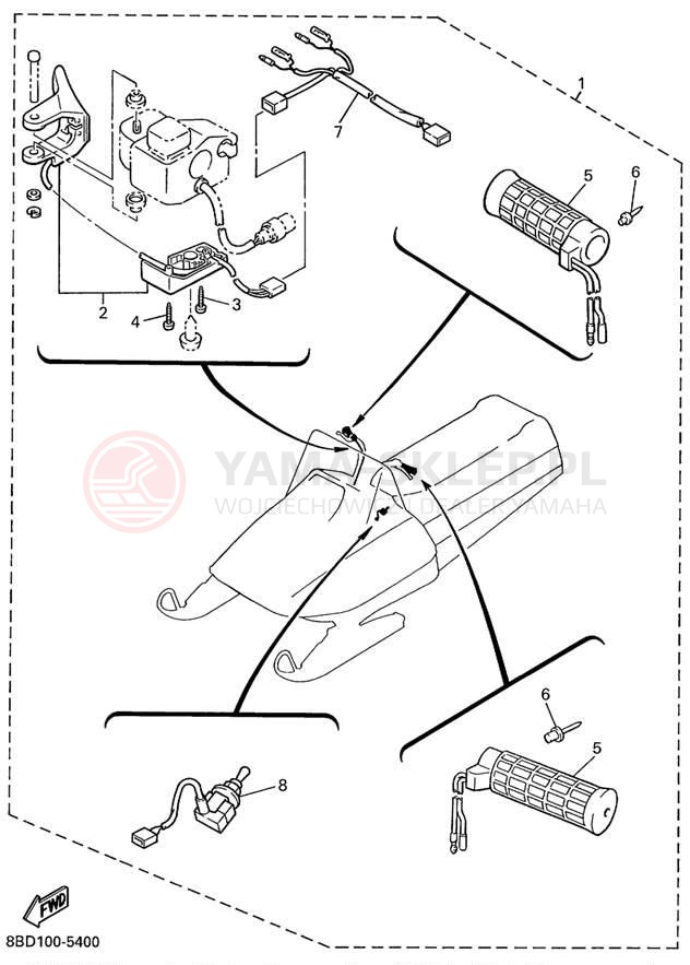 Schemat "układ elektryczny" do Yamaha BRAVO LT BR250TC