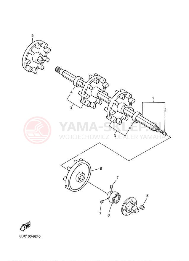 Schemat "Układ napędowy" do Yamaha VENTURE XL VT500XLD