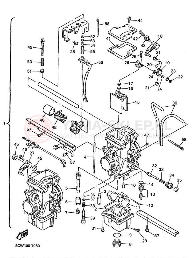 Schemat "Gaźnik" do Yamaha VENTURE 500 VT500B/VT600B