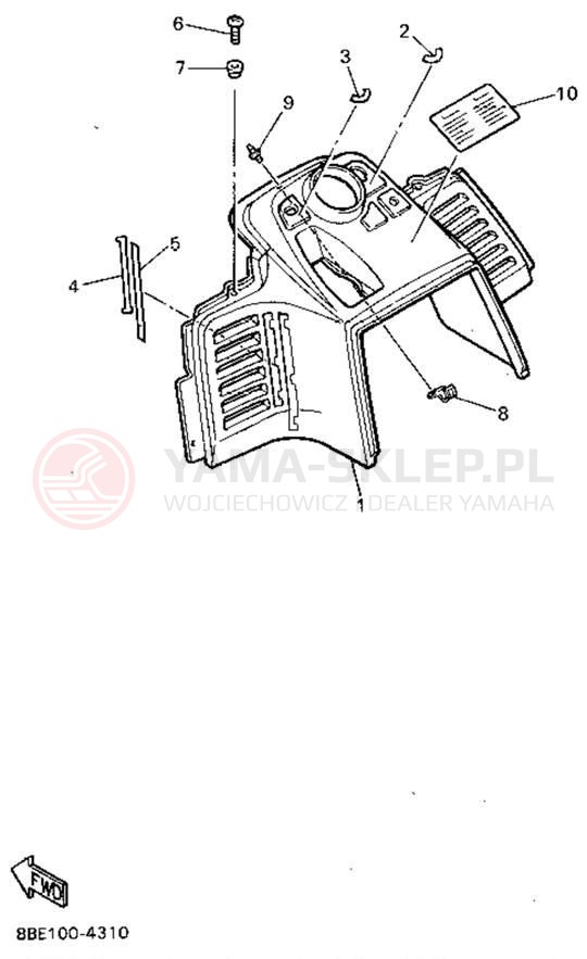 Schemat "INSTRUMENT PANEL" do Yamaha ENTICER II LT ET410TRU