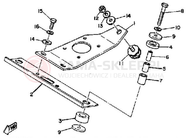 Schemat "Mocowanie silnika" do Yamaha ET250D