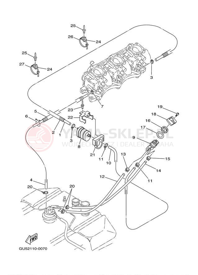 Schemat "Układ paliwowy" do Yamaha SUV1200 SV1200A