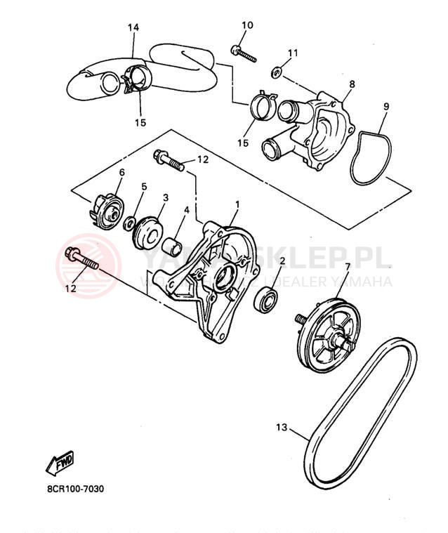 Schemat "Pompa wody" do Yamaha VMAX 600 XT VX600XTA/VX500XTA