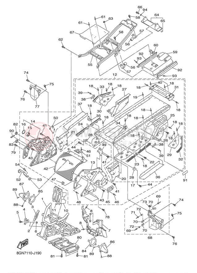Schemat "rama" do Yamaha PHAZER RTX PZ50RTAW
